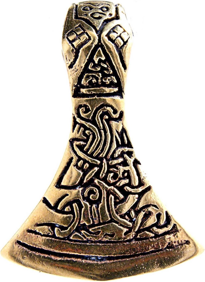 Massieve Bronzen Bijl Hanger Geschikt voor Vikingen en Kelten Stijl