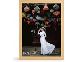 Houten Fotolijst 50x60 cm Pinie met Brede Rand voor Muur en Tafel