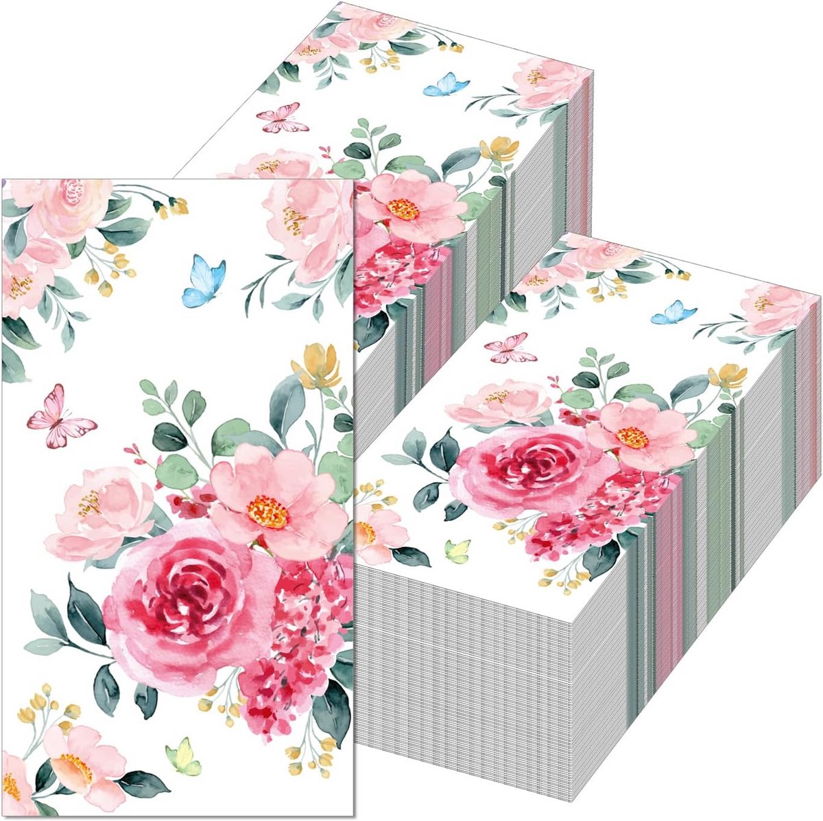 20 Papieren Servetten met Roos Decoratie voor Bruiloft en Feest