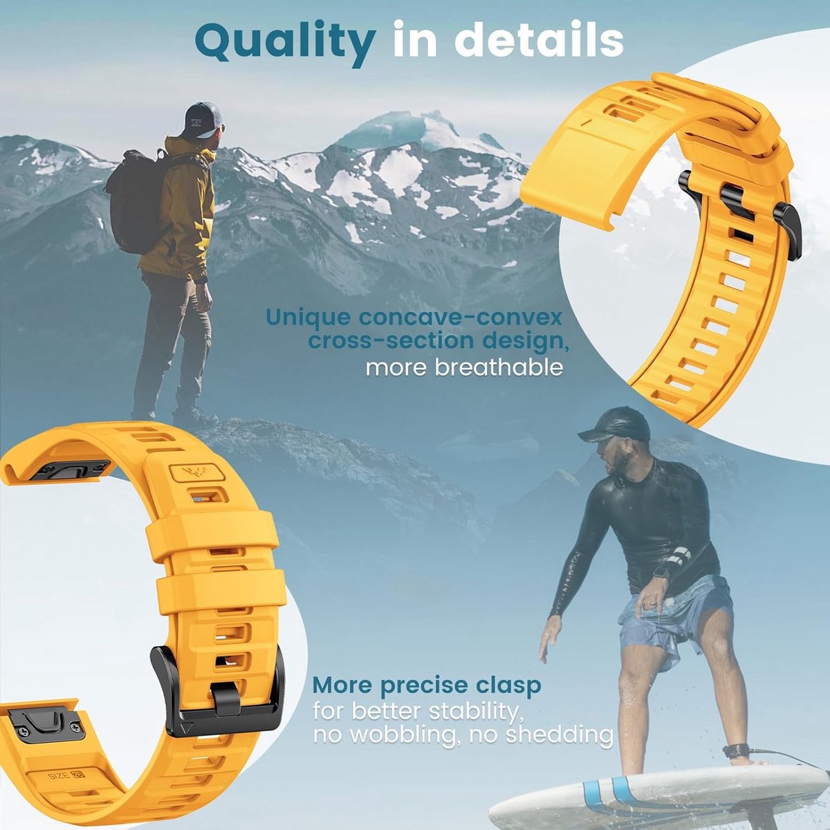 26mm Siliconen Vervangingspolsband voor Fenix 7X/6X/5X/Epix Pro/Descent Horloges