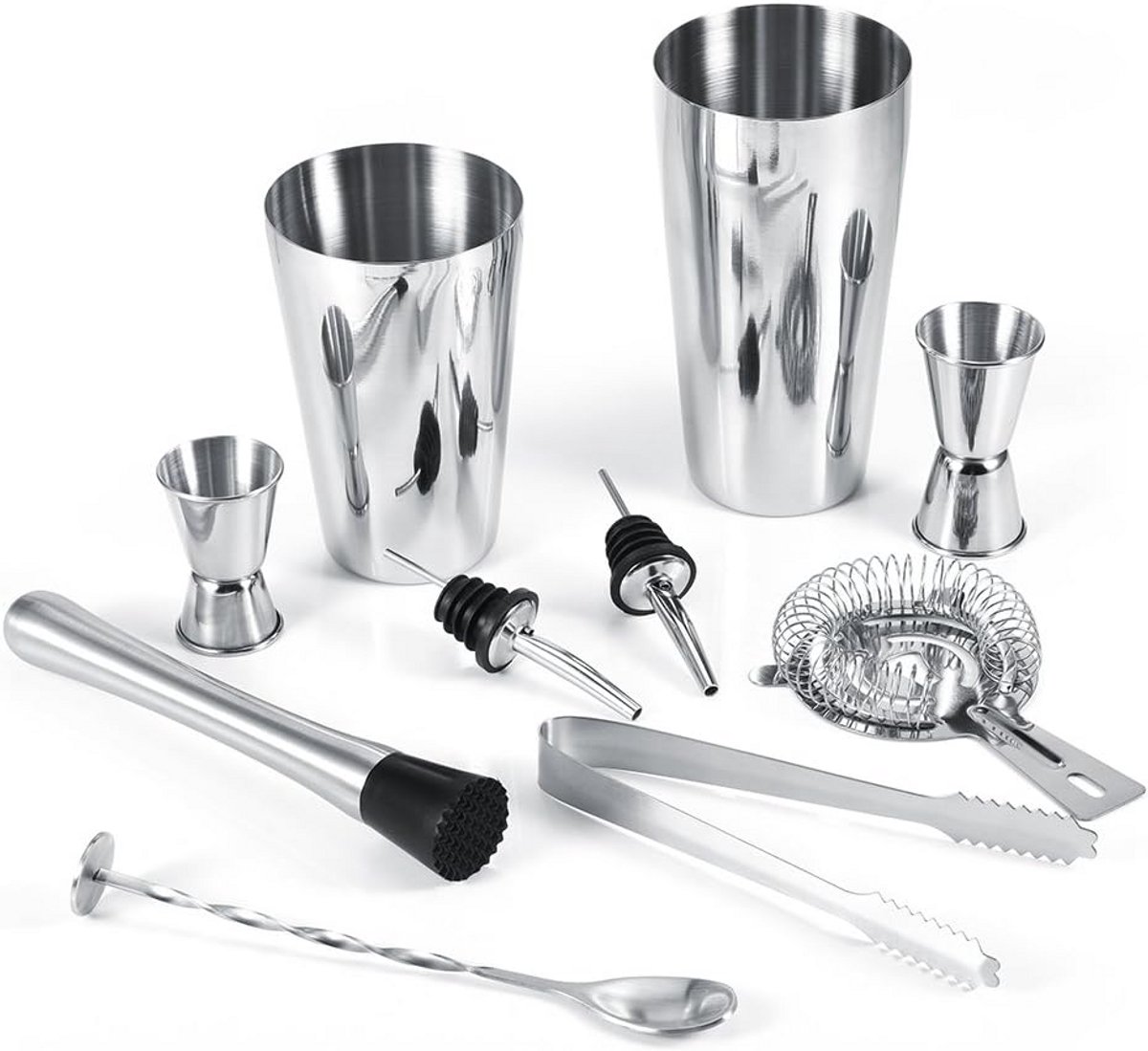 Professionele Cocktail Shaker Set RVS Bar Gereedschap 10 Delig