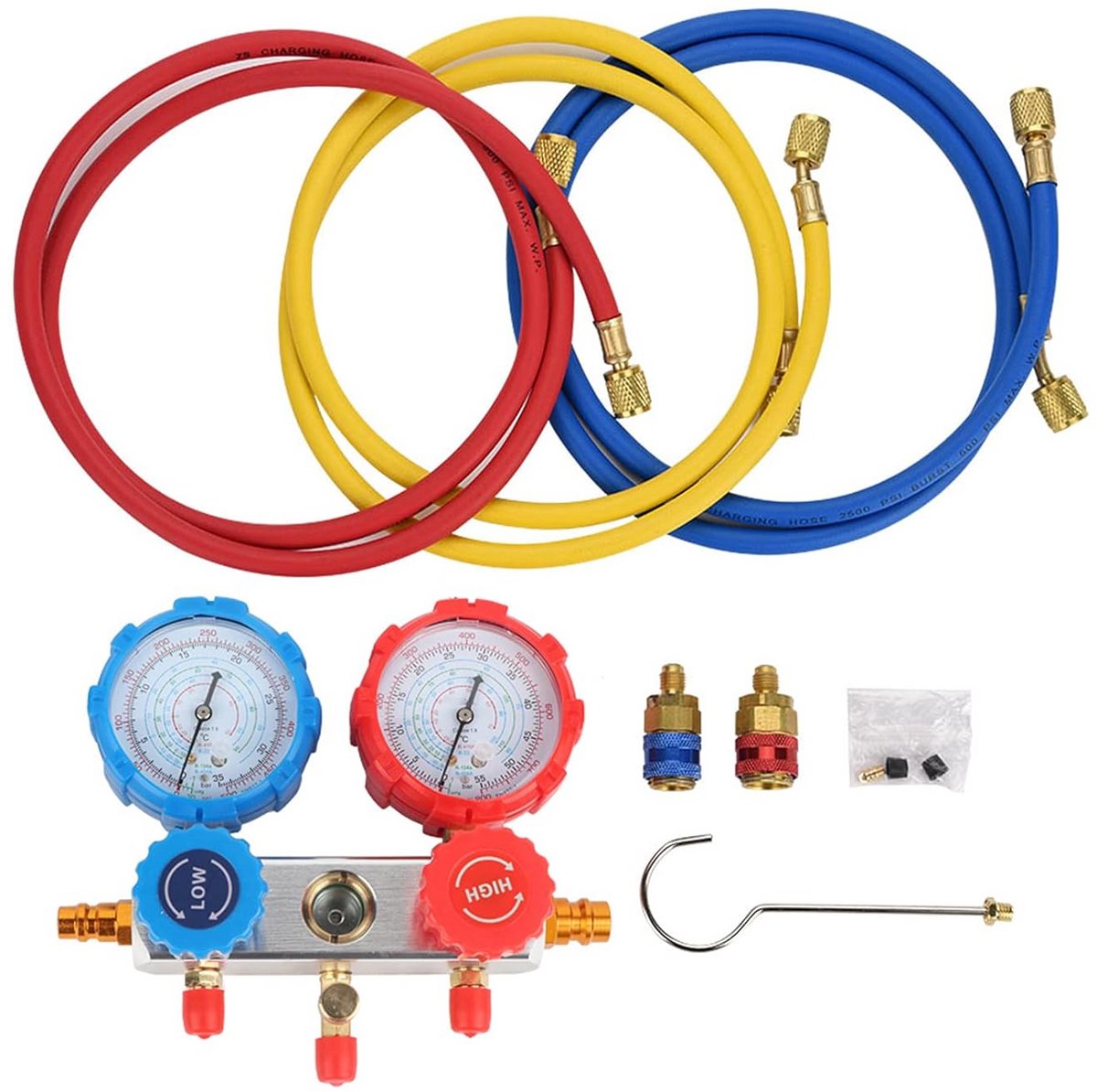 Manifoldmeter Set voor Airconditioning en Koelmiddel Drukmeting