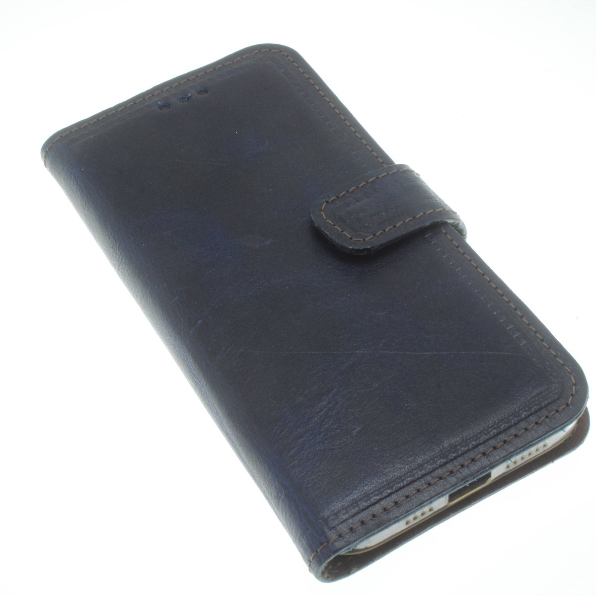 Made-NL hoesje geschikt voor iPhone 14 plus Blauw robuuste kalfsleer