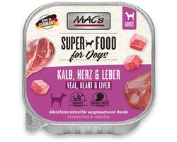 MACS hondenvoer natvoer Kalfsvlees, hart & lever 10 x 150g - hoog vers vlees gehalte 99%