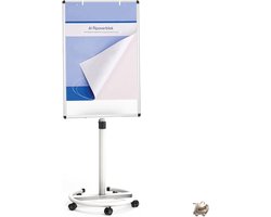 Mobiel whiteboard met flipover — Met Markers en Magneten— Magnetisch & Droog Uitwisbaar — Verrijdbaar — Voor kantoor & onderwijs