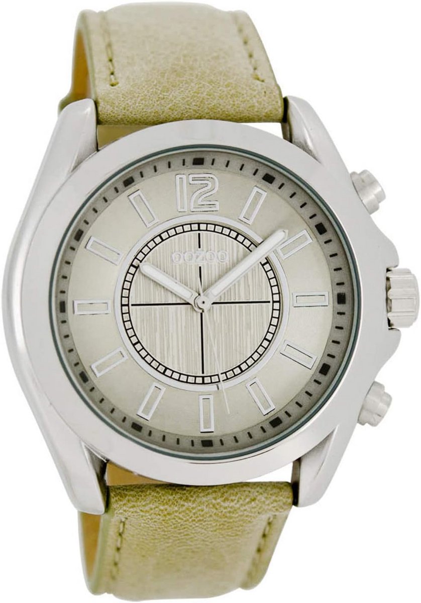 Grote XL Horloge met Leren Band - Fashion Tijdloos Design