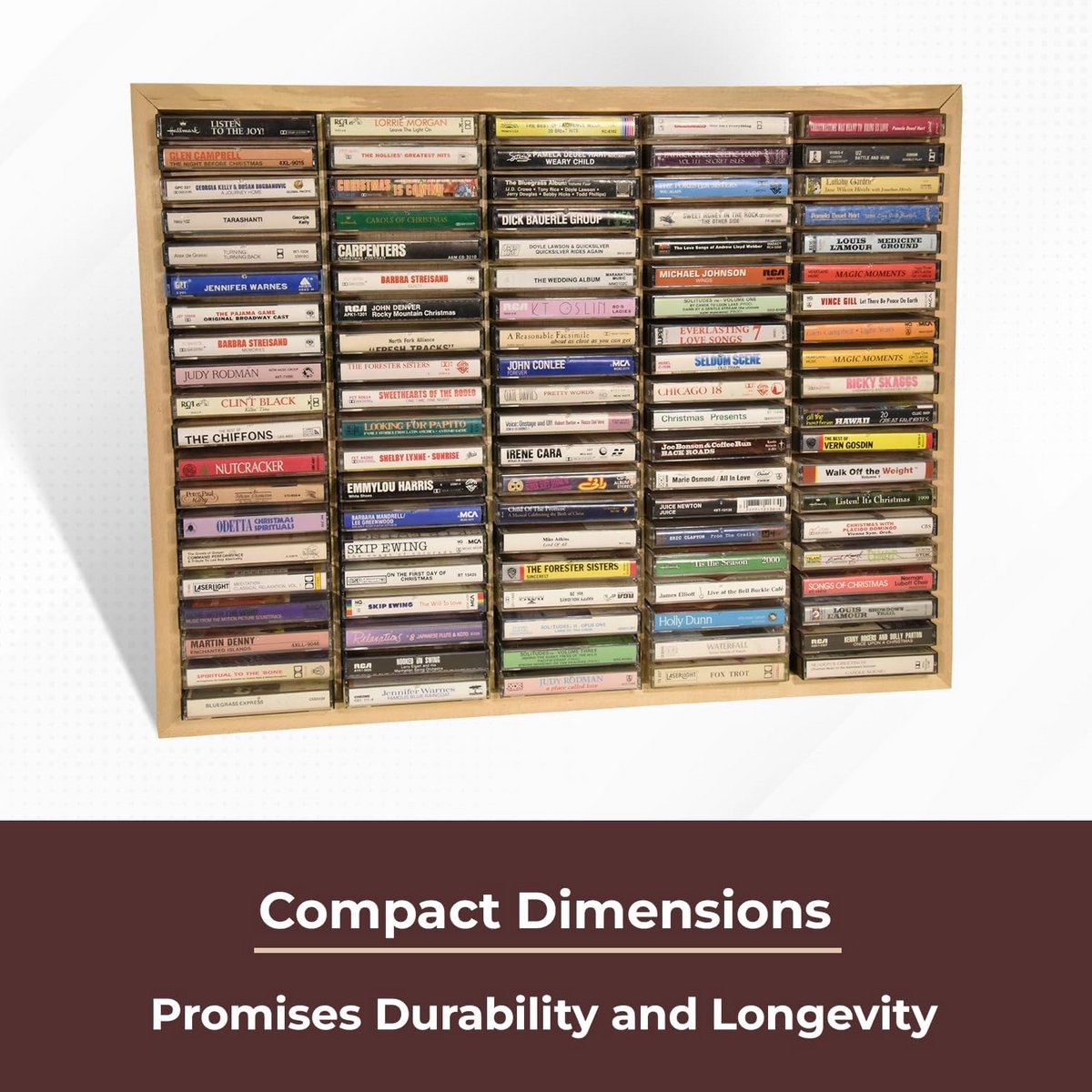 Houten Cassetterek voor 100 Tapes - Opslag en Organisatie