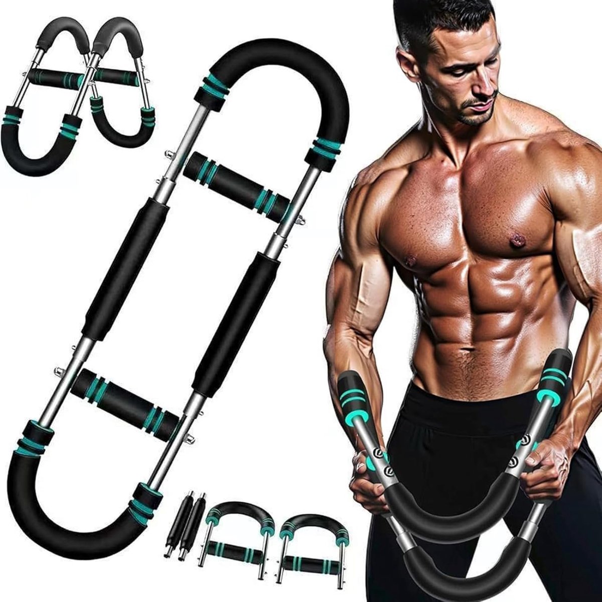Arm Trainer - Muscle Pump - Borstspieren - Borst Trainer - Fitness Apparaten Krachttraining - Abdominal Trainer - Fitness Trainer - Fitness voor Boven - Krachttraining Apparaat - Zwart - 44-88 lbs - van Imperatoris