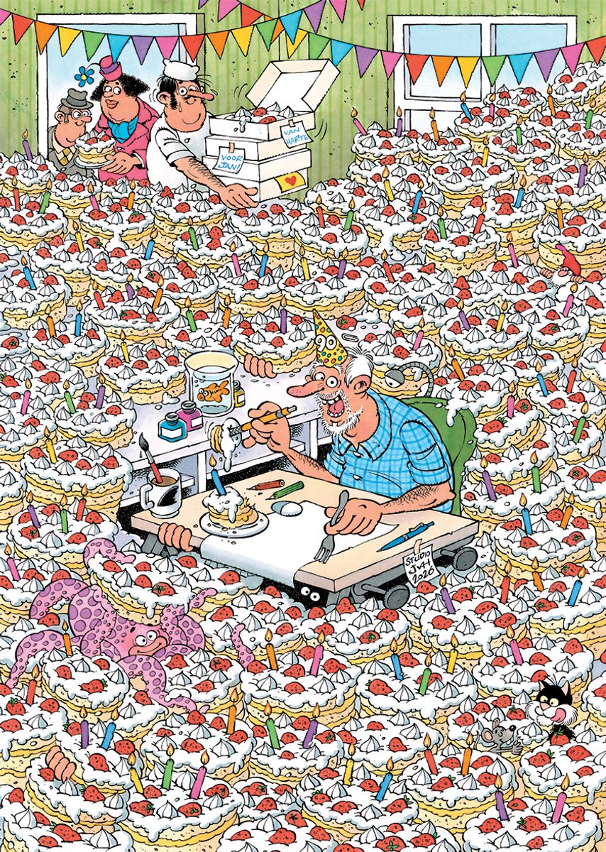 Jan van Haasteren Expert 8 - Jan 90! - 500 stukjes puzzel - Speciale puzzel voor Jan zijn verjaardag — afbeelding 3