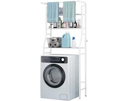 Wasmachine Kast Ruimtebesparende Ombouw Met Opbergplank – Wasmachine Ombouw Met Verstelbare Hoogte & Stabiel Frame – Wasmachine Rek Multifunctioneel Voor Badkamer Of Wasruimte