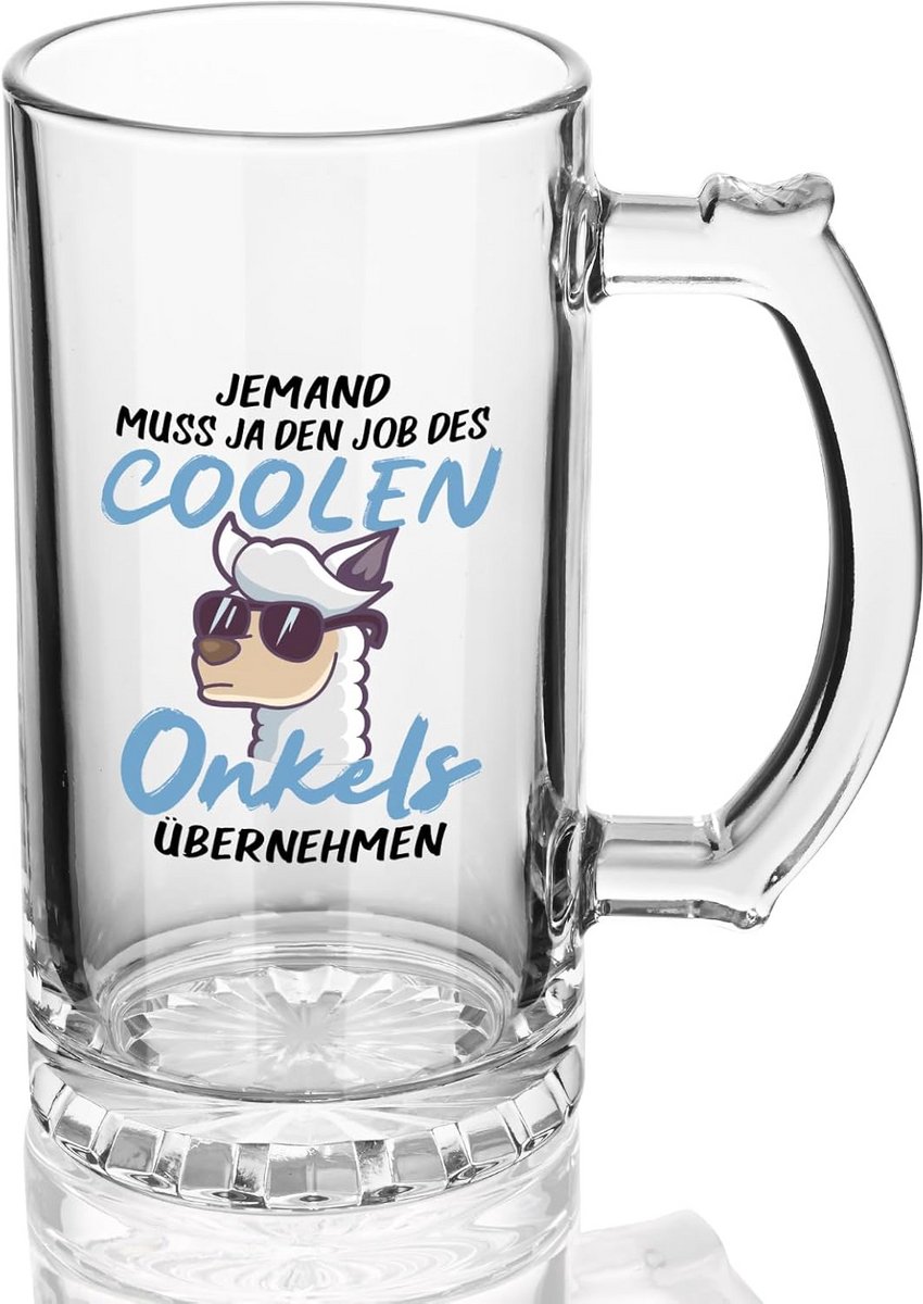 Groot Bierglas Cadeau voor Oom - Perfect voor Vaderdag, Verjaardag of Kerst