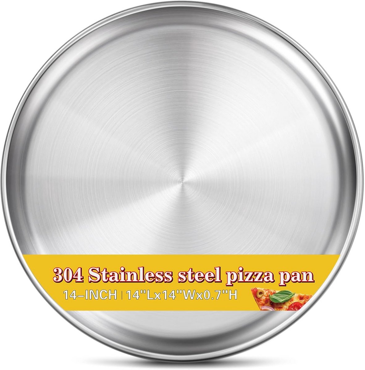 Duurzame 14 inch RVS Pizzapan - Ronde Bakplaat voor Oven
