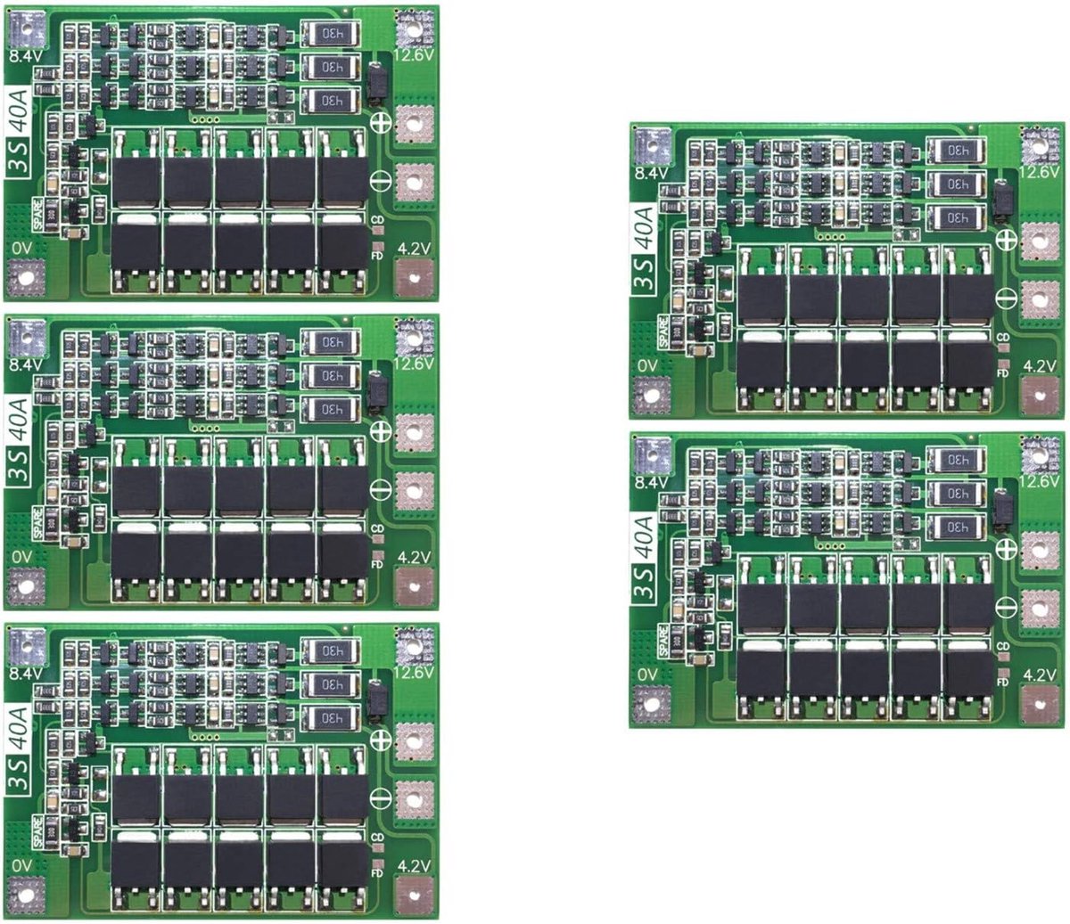 Batterij Bescherming - Lithium BMS - Veilige Energie - 40A Balans Module - 41x60x3.4mm - Groen
