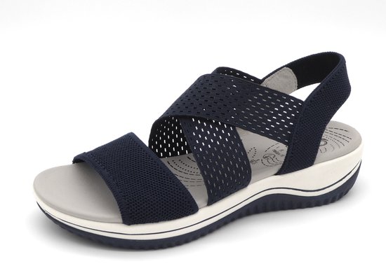 Jana Dames Sandaal - 28768-805 Blauw - Wijdte H - Maat 42