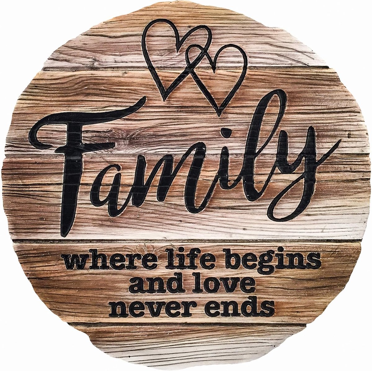 Familie Stepping Stone - Decoratieve Steen - Tuin Decoratie - Veelzijdig Ophangsysteem - 24 cm Diameter - Bruin