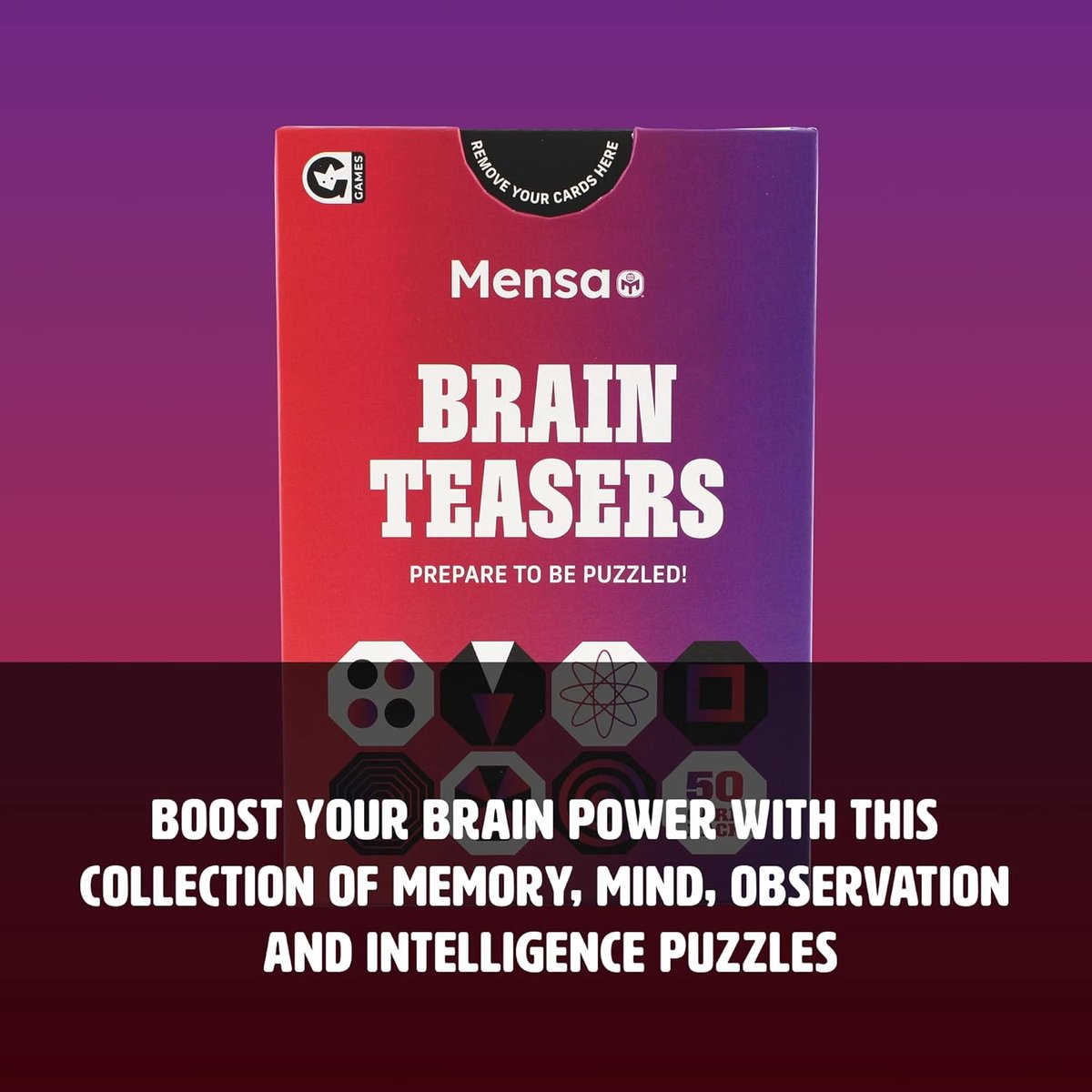 Hersenkrakers Kaartspel - Puzzelspel Trivia - Mentale Uitdaging - 50 Dubbelzijdige Kaarten - 10.8 x 2 x 0.28 cm