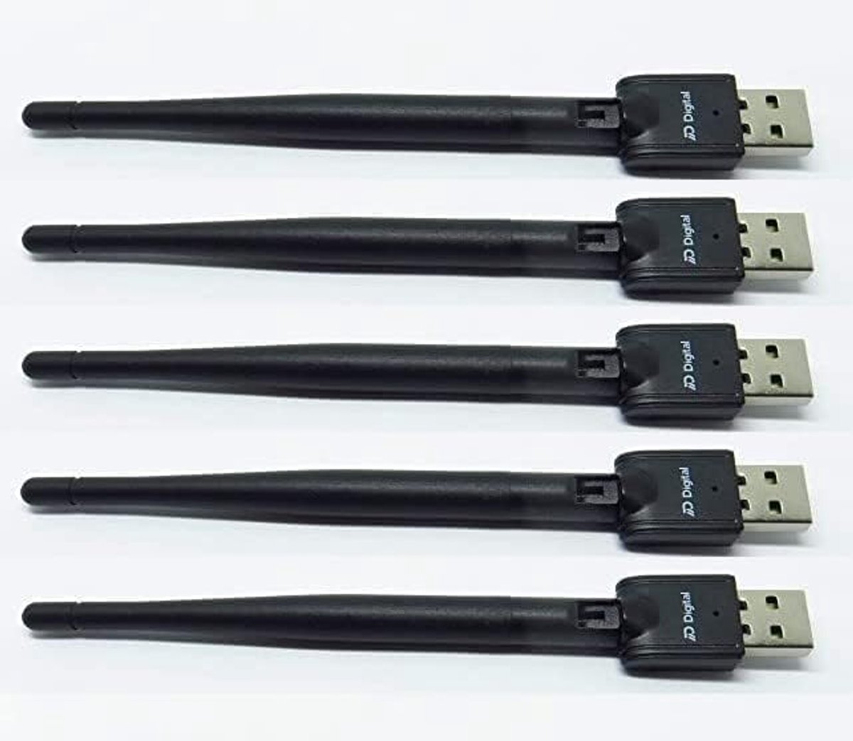 USB WiFi Adapter - Draadloze Netwerkkaart - Internet Verbinding - 5 Stuks Set - 2dB Antenne - Zwart