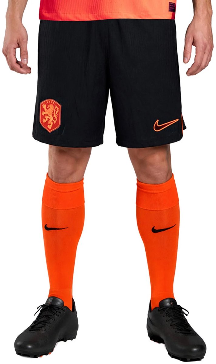 Nike Nederlands Elftal Thuisbroekje Authentic 2026-2028 - Zwart/Oranje - Maat M - Heren