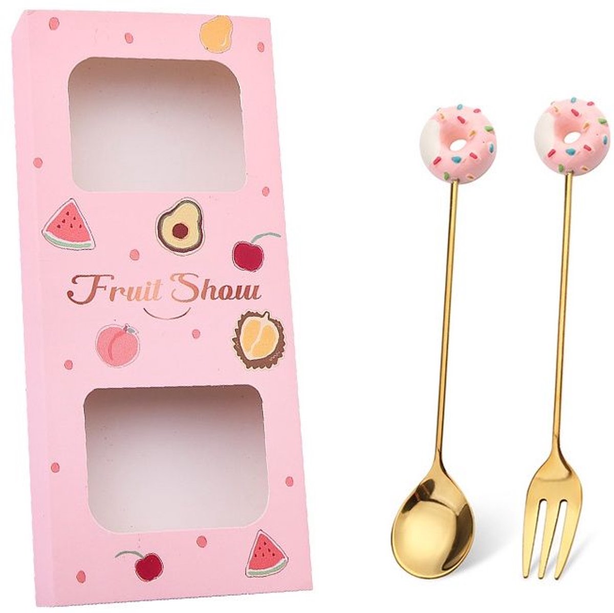 Cadeau set Gebak Bestek 2 stuks - Donuts