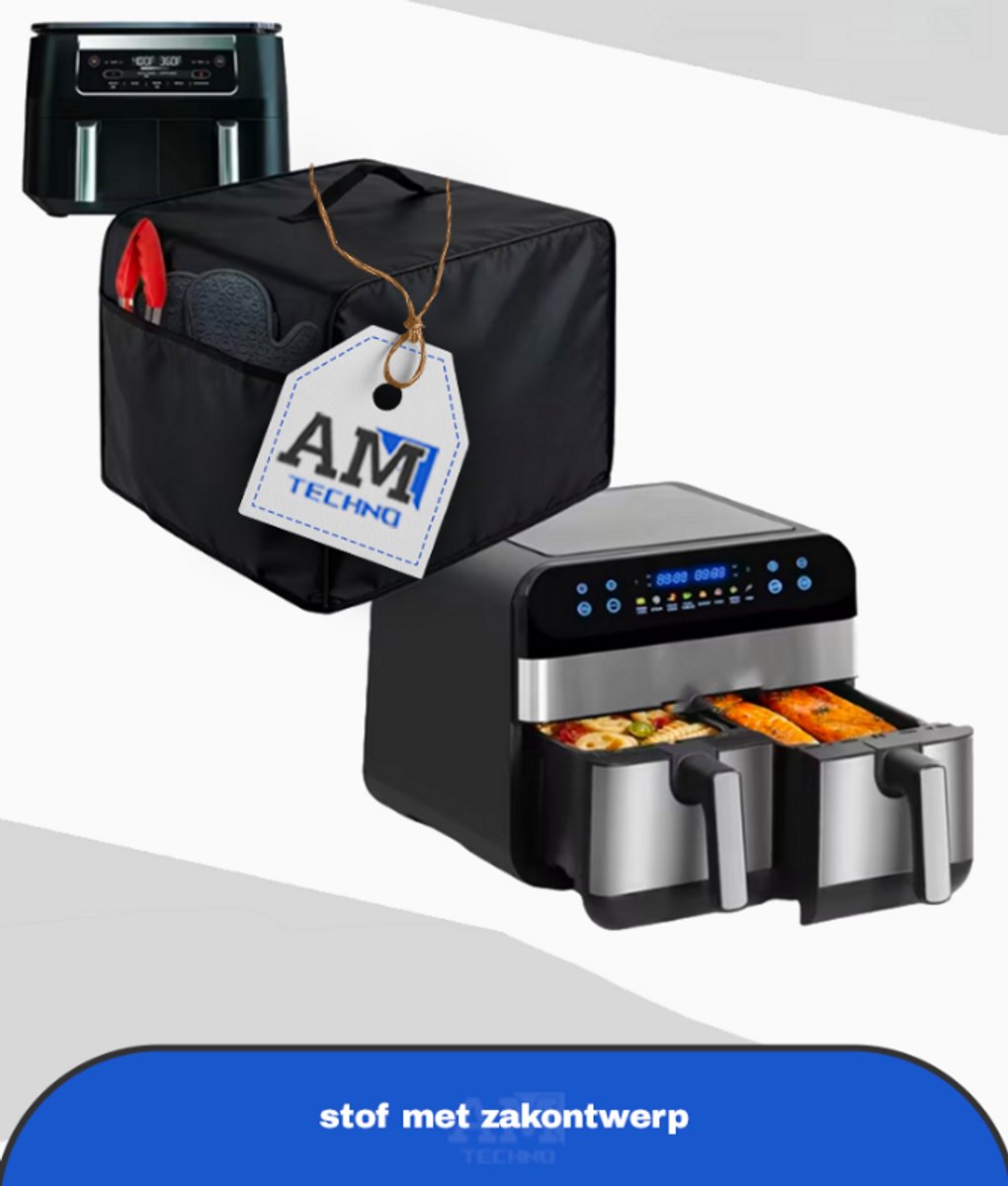 Dikke stof met zakontwerp houdt je airfryer met dubbele basket met grote capaciteit er nieuw uitzien