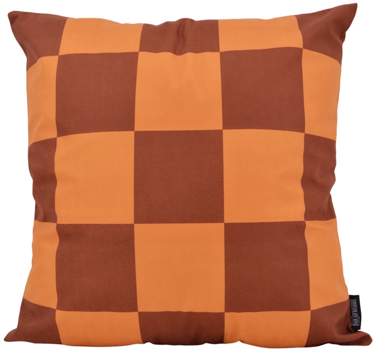 Gek op Kussens! Sierkussen Checker Cognac/Bruin | 45 x 45 cm | Katoen/Polyester