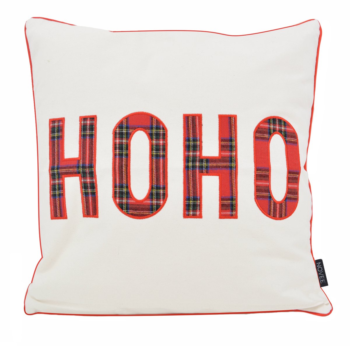 NOVÉE Sierkussen XMAS HOHO | 45 x 45 cm | Katoen Ruit Rood