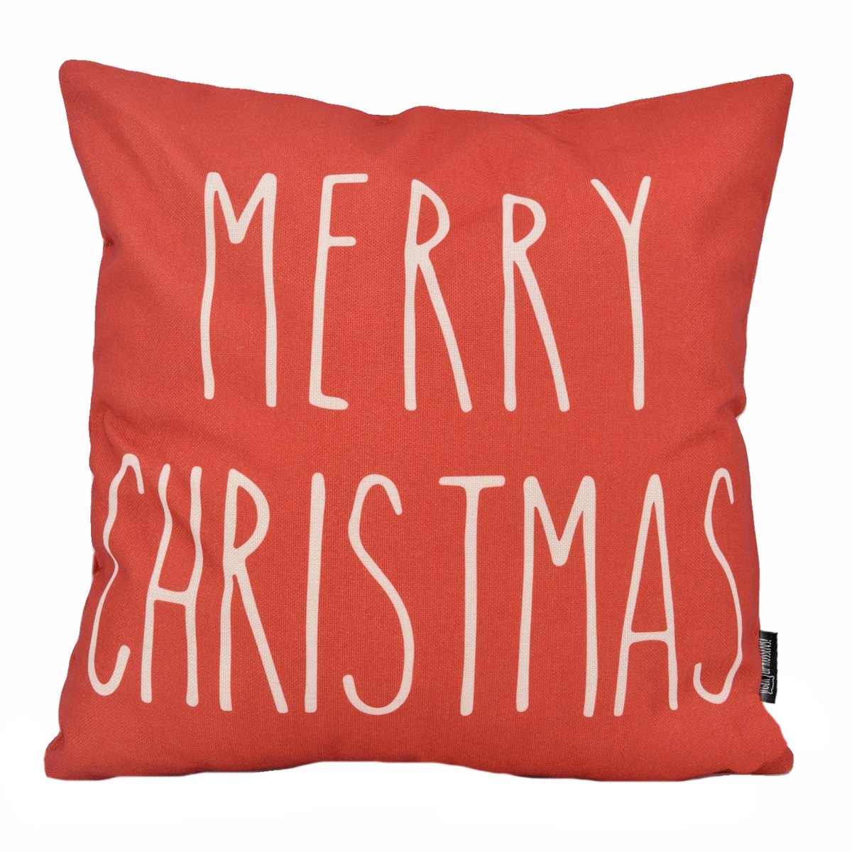Gek op Kussens! Sierkussen Red Christmas | 45 x 45 cm | Katoen/Linnen Rood/Beige
