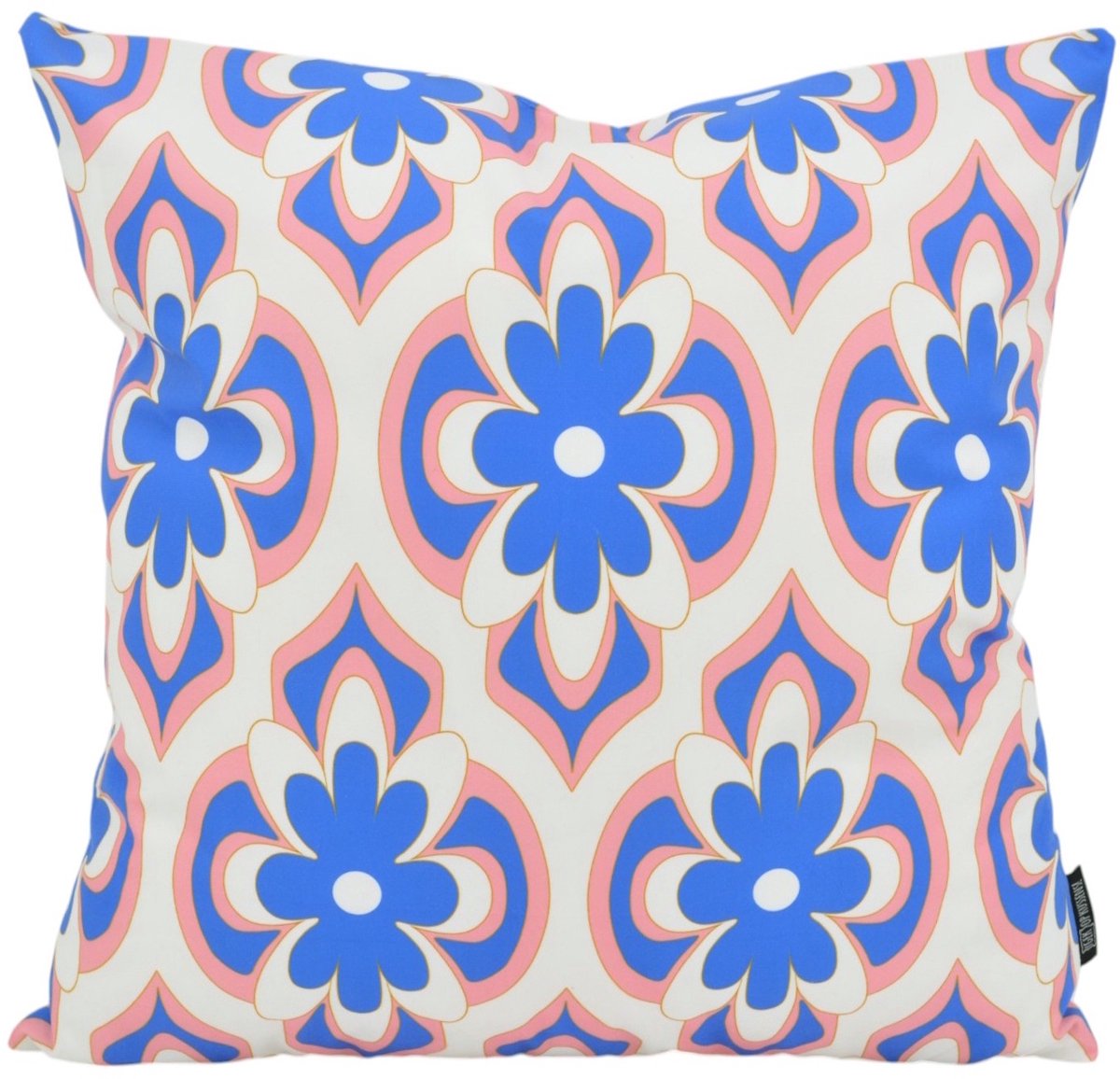Gek op Kussens! Sierkussen Pink Blue Bloom | 45 x 45 cm | Katoen/Polyester roze/blauw/wit