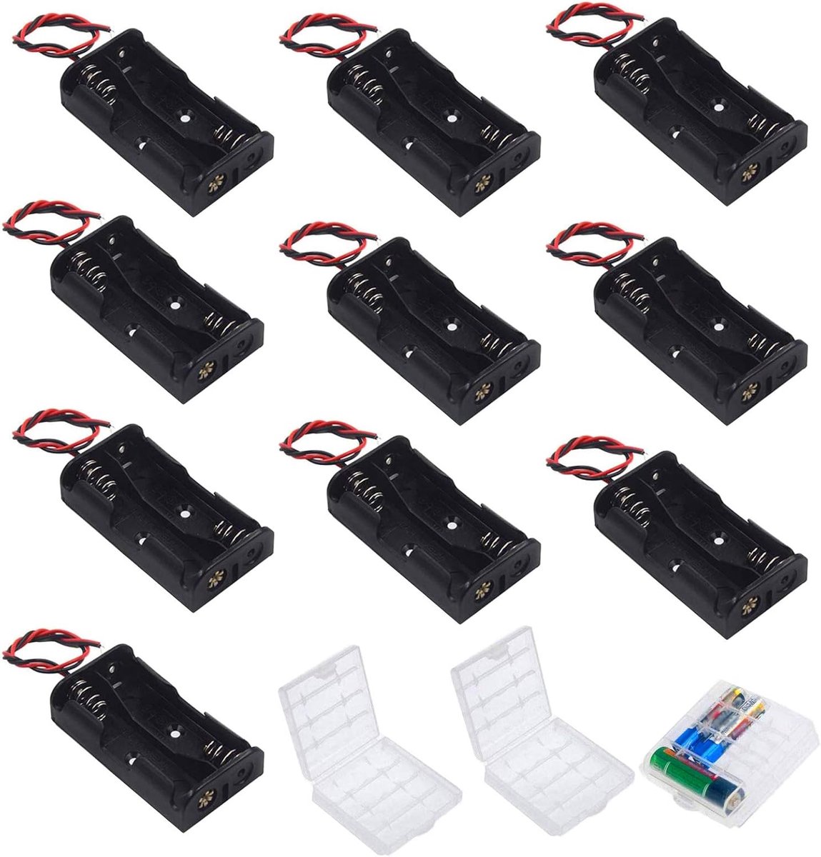 Batterijhouders - Batterijboxen - Batterijen Opslaan - Set van 13 - 2 x 15 V - Transparant