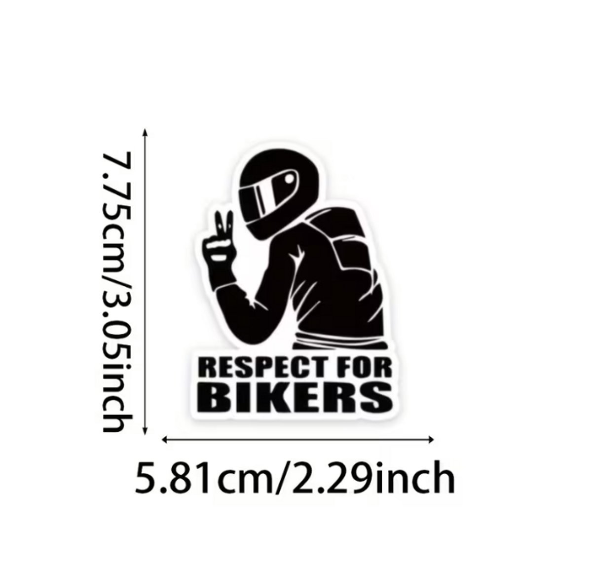 Respect for Bikers Sticker – Auto & Motor Sticker – Waterdicht – Vinyl – Voor Auto, Motor, Helm, Laptop & Raam – Zwart/Wit