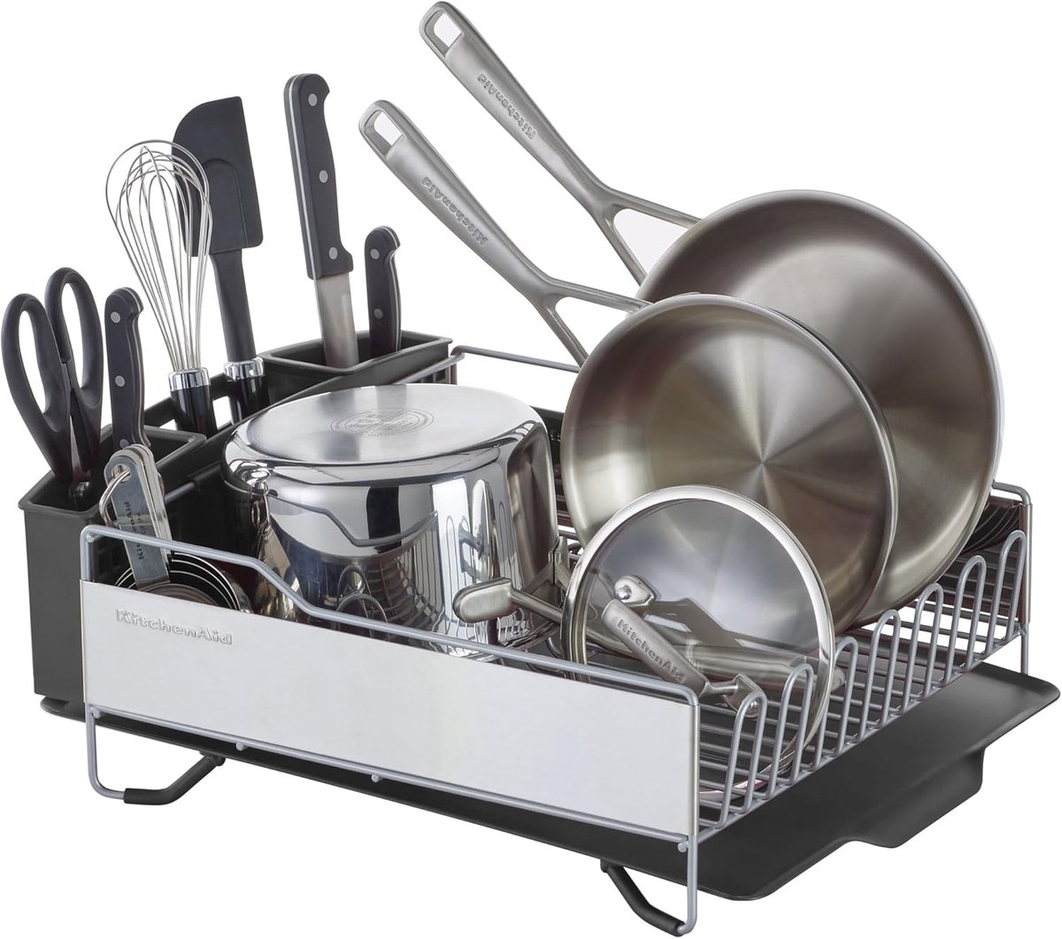 Groot Afdruiprek - Keuken Organizer - Vaat Drogen - Roestvrij Staal - 50.8 x 38 cm - Lichtgrijs