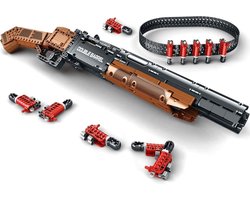 Reobrix 7 7028 Double black shotgun bouwset | WW2 army ops pistool modelbouw | Creator classic battlefield guns bouwpakket | Technische Educatief militair & leger speelgoed voor volwassenen | Geschikt voor Lego technic | Bouwdoos met 100 6 bouwstenen