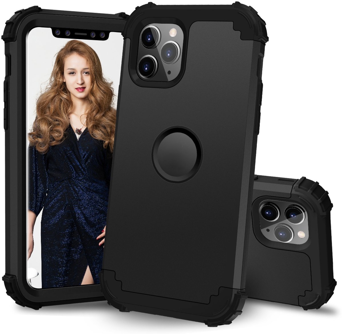 Mobigear Hoesje geschikt voor Apple iPhone 11 Pro Telefoonhoesje Hardcase | Mobigear Ultra Tough Backcover Shockproof | Schokbestendig iPhone 11 Pro Telefoonhoesje | Anti Shock Proof - Zwart
