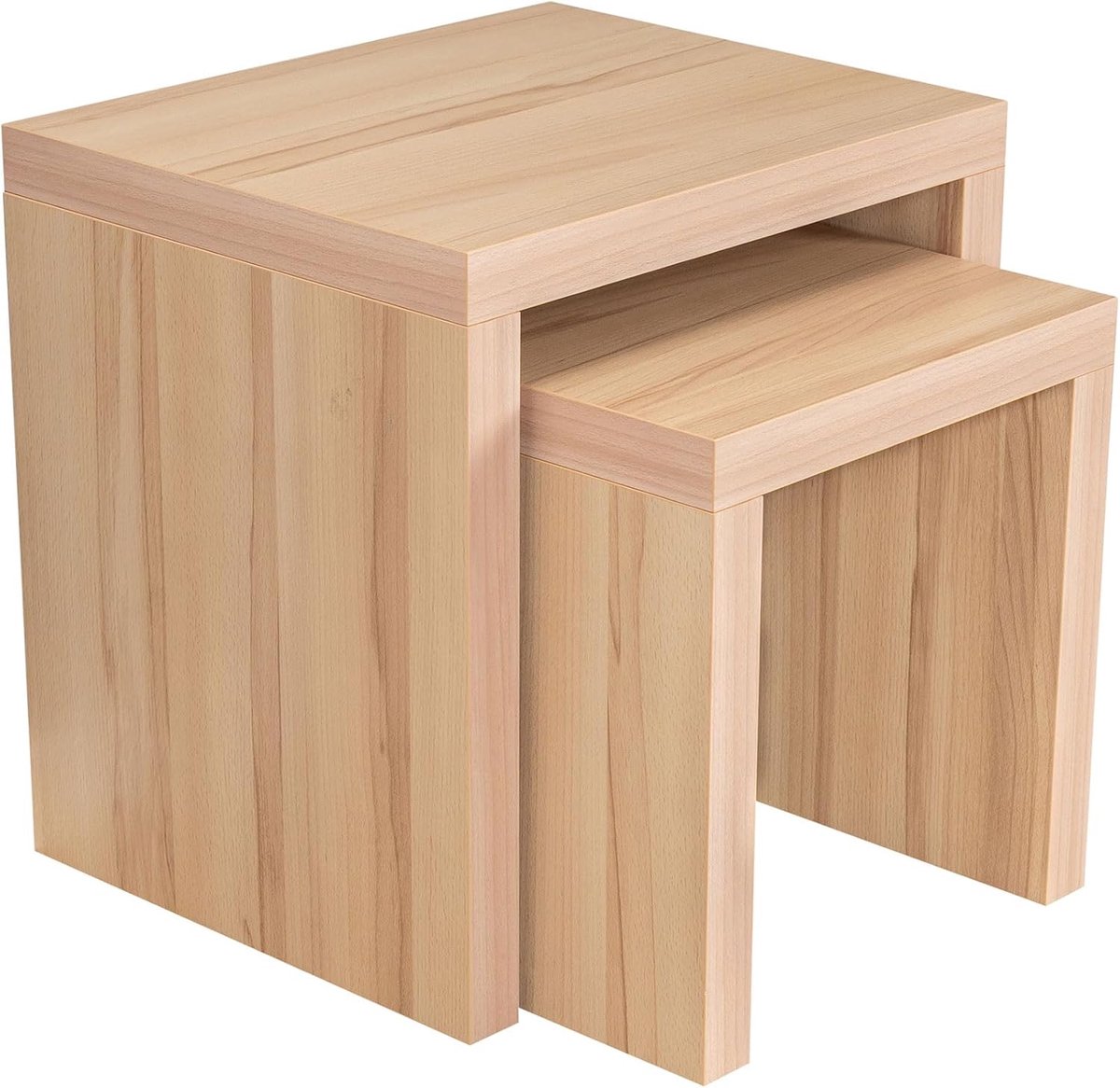 Salontafel set - Bijzettafels woonkamer - Decoratief meubel - Vast verlijmd geen montage - 44x36x44 cm - Kernbeuken