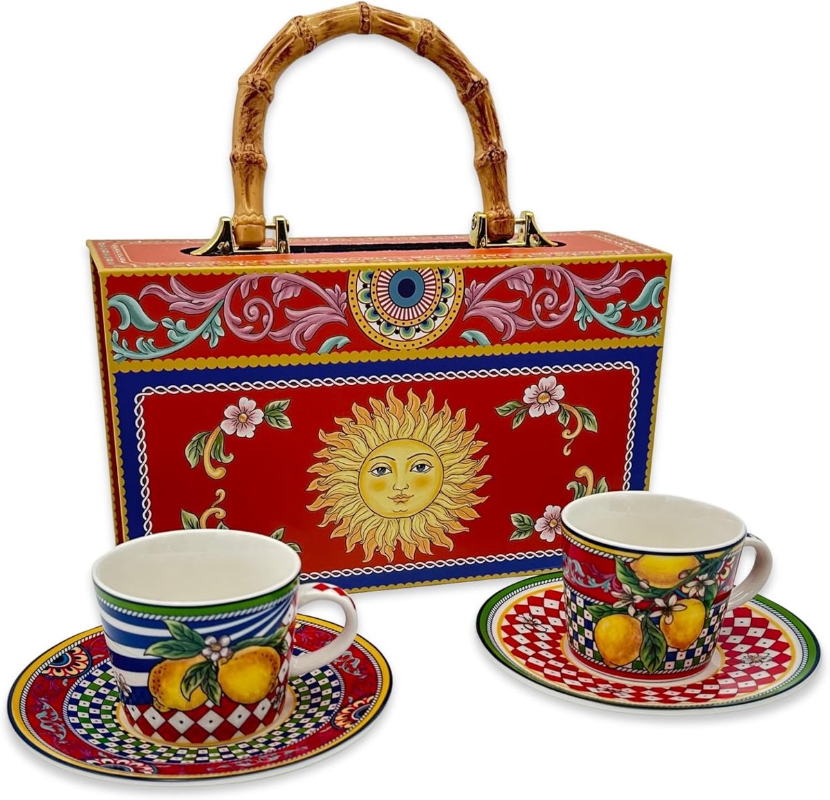 Koffieset - Espresso Kopjes - Dagelijks Gebruik - Mediterraan Design - 50 Milliliter - Rood