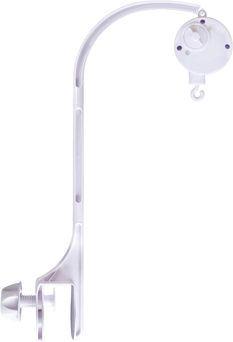 Babywieg Arm - Muziekdoos Houder - Kinderkamer Decoratie - Verstelbare Klem - 61 cm Hoog - Wit