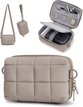 Compacte Cameratas - Fototas geschikt voor Canon PowerShot/Sony DSCW800/DSCW830/GoPro - Schokbestendig - Lichte En Waterdichte Kleine Cameratas - Sling - Reistas - Inclusief Camera Riem & Polsband - Voor Digitale Camera & Compactcamera - Kameel