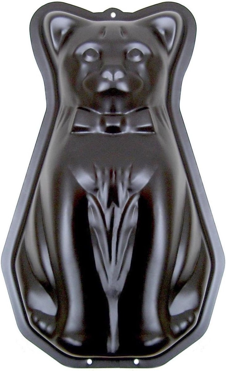 Bakvorm Antiaanbaklaag - Cakevorm Metaal - Feestelijke Taarten Maken - 3D Kat Vorm - Zwart