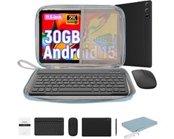 Hotlight 2K (2000x1200) Tablet - 11.5 inch Tablet met Toetsenbord -Blauw Tablet Hoes Sleeve - Stylus - Muis - 30 GB RAM/128GB ROM - 8400mAh - 5G WiFi