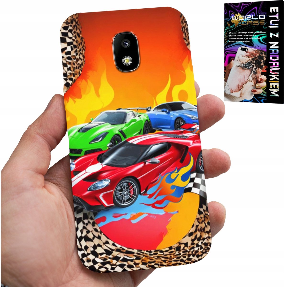 HOESJE VOOR SAMSUNG GALAXY J5 2017 - VOOR KINDEREN, RACEAUTO'S + GLAS