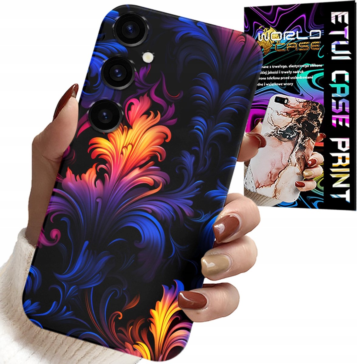 HOESJE VOOR SAMSUNG GALAXY M55 5G - ABSTRACTE KLEURRIJKE PATRONEN + FOLIE