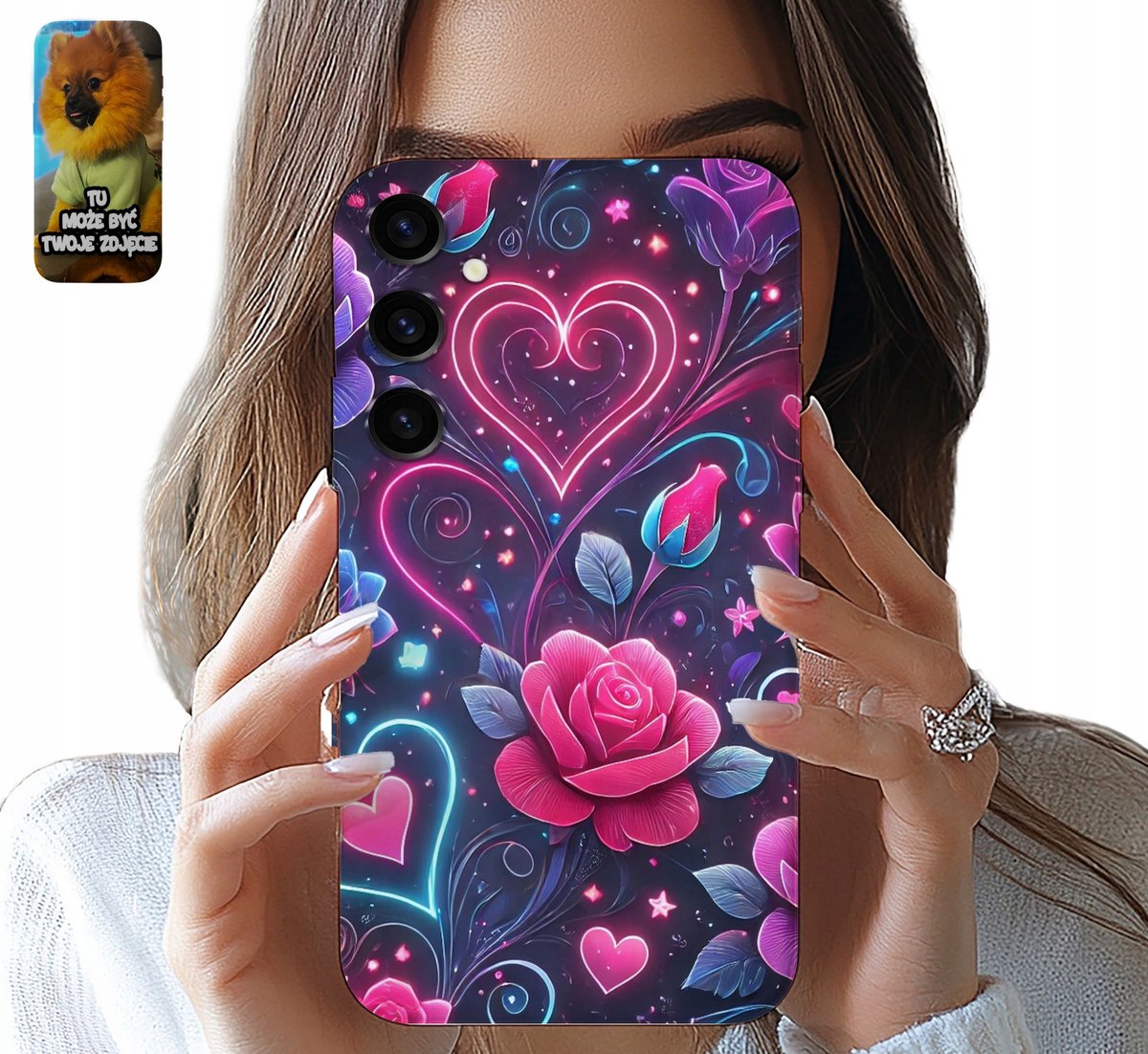 CASE SAMSUNG GALAXY S24 HEART ROSE WOMEN'S PATTERNS + FILM