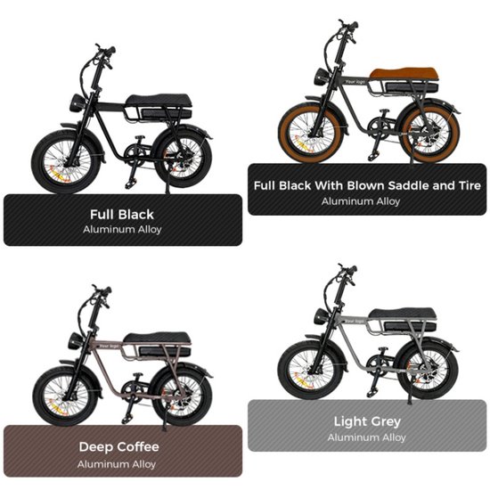 FATVOLT EB2 Fatbike - 20 inch - 250W motor - 80 km actieradius - coffee brown van Merkloos — afbeelding 3