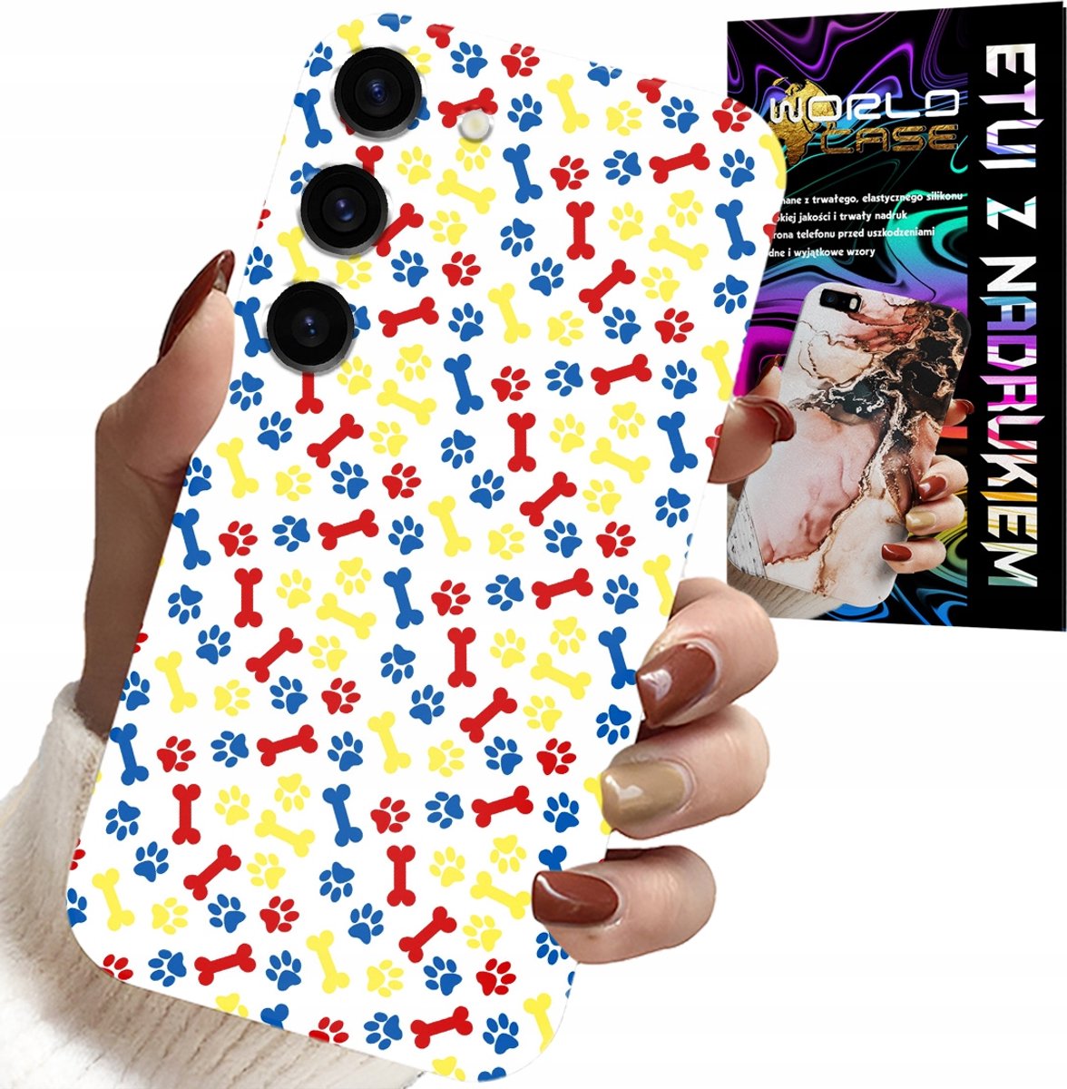 HOESJE VOOR SAMSUNG GALAXY S23 PLUS - PAWS BONES DOG PATROL CARTOONS + GLAS