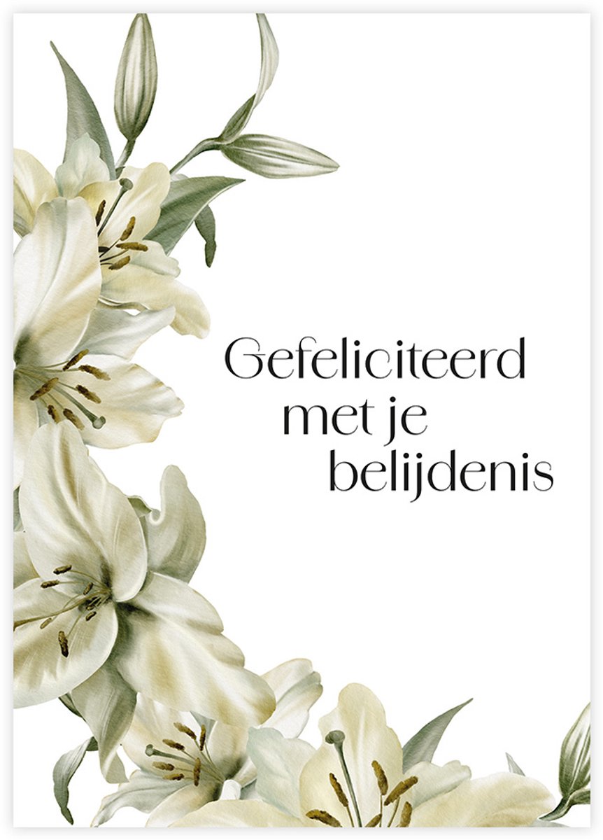 10 stuks voordeelkaart 'Gefeliciteerd met je belijdenis - bloemen' - Majestically