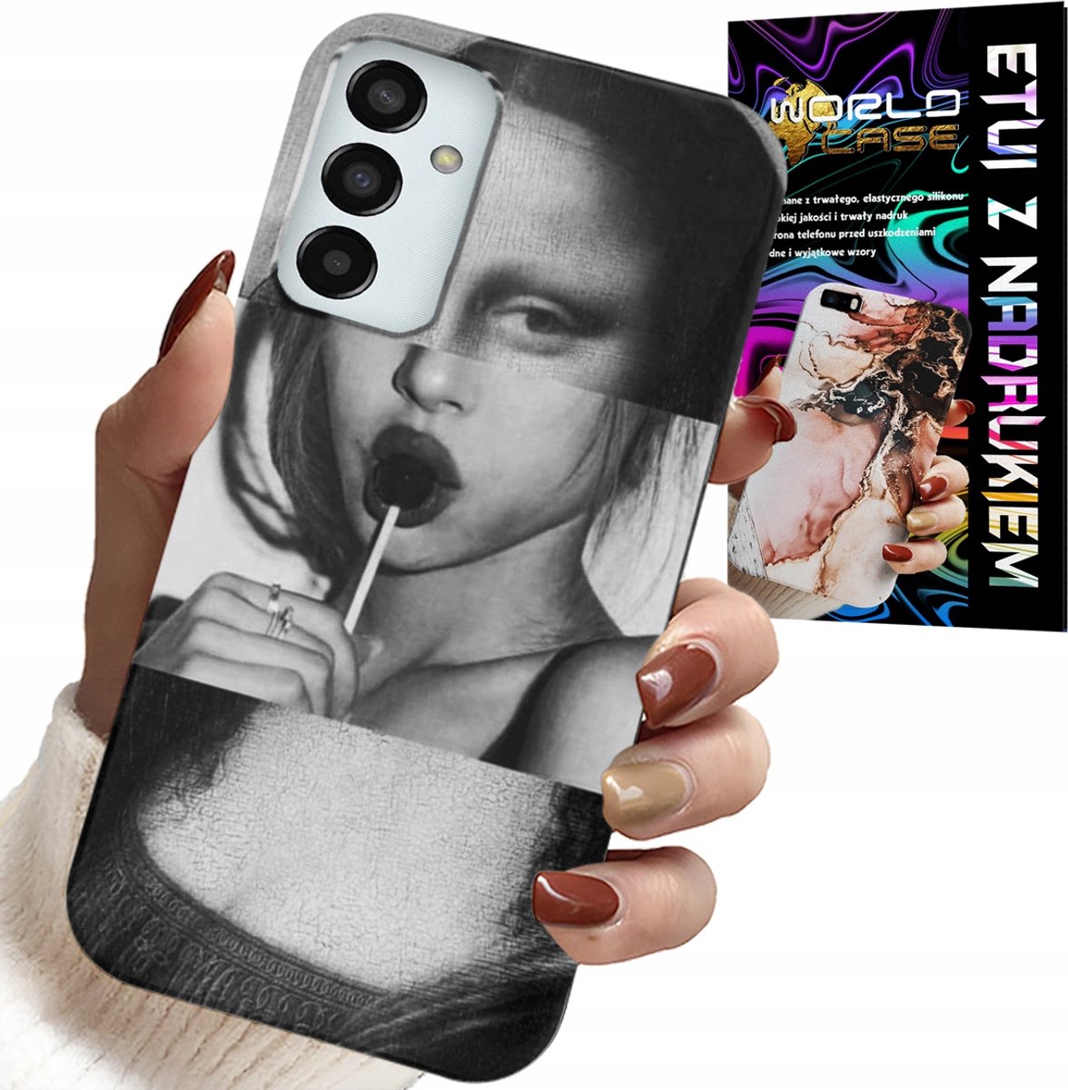 Hoesje voor Samsung Galaxy M13 4G - Mona Lisa met lolly-motief.