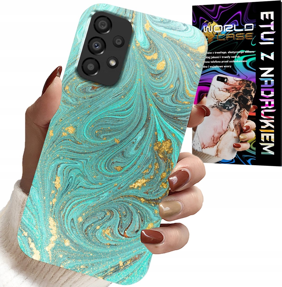 HOESJE VOOR SAMSUNG GALAXY A53 5G - MARMERPATROON + GEHARD GLAS