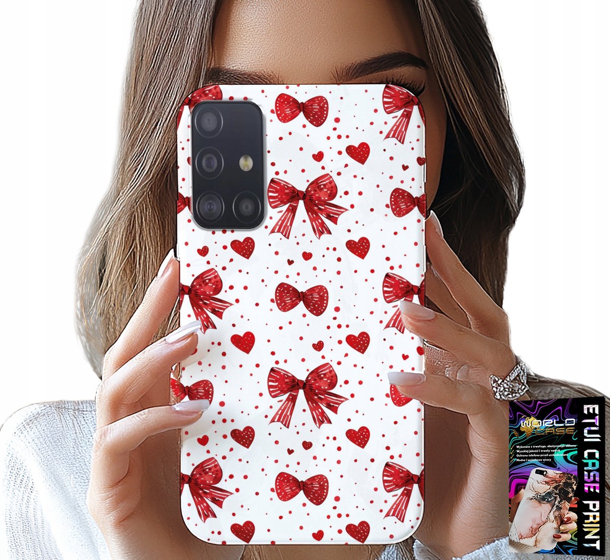 HOESJE VOOR SAMSUNG GALAXY A51 - RODE LINTEN MET MODIEUZE PATRONEN