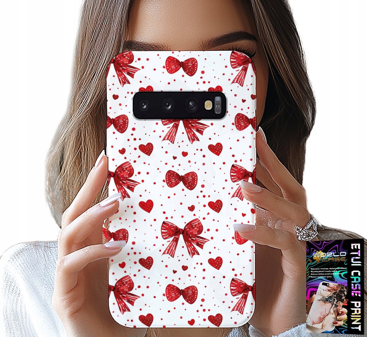 HOESJE VOOR SAMSUNG GALAXY S10 PLUS - RODE LINTEN MET MODIEUZE PATRONEN