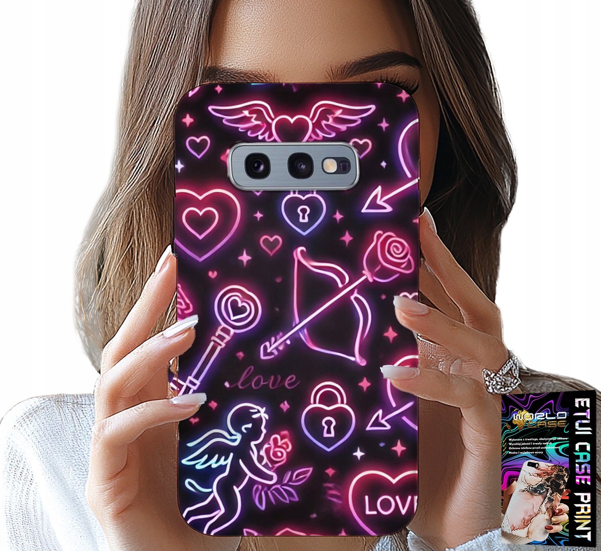 HOESJE VOOR SAMSUNG GALAXY S10E - VALENTIJNSDAGHOESJE, LOOT, CUPID, HARTJES